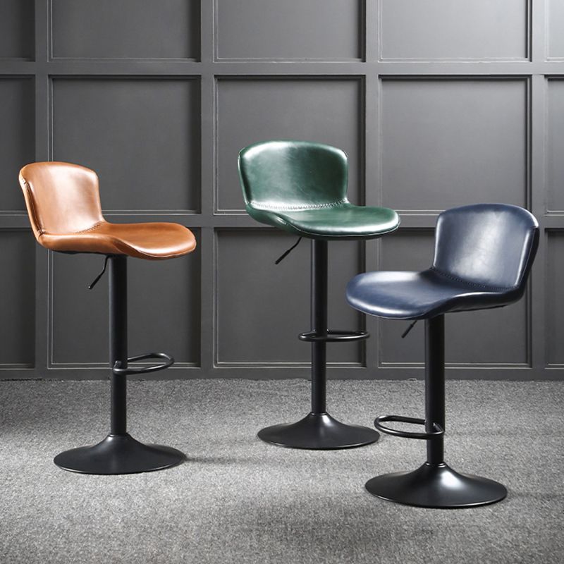 Industrial Style Bar-stool Leather Bucket Seat with Adjustable Height for Restaurant Bar Clearhalo 'Bar Furniture' 'Bar Stools' 'bar_stools' 'furn' 'furn_bar_stools' 'furniture_bar_stools' 'Kitchen & Dining Furniture' 'kitchen&dining_furn' 'kitchen' 'kitchen_furn' Furniture' 1200x1200_0100774a-2149-404e-9188-55730a979da8