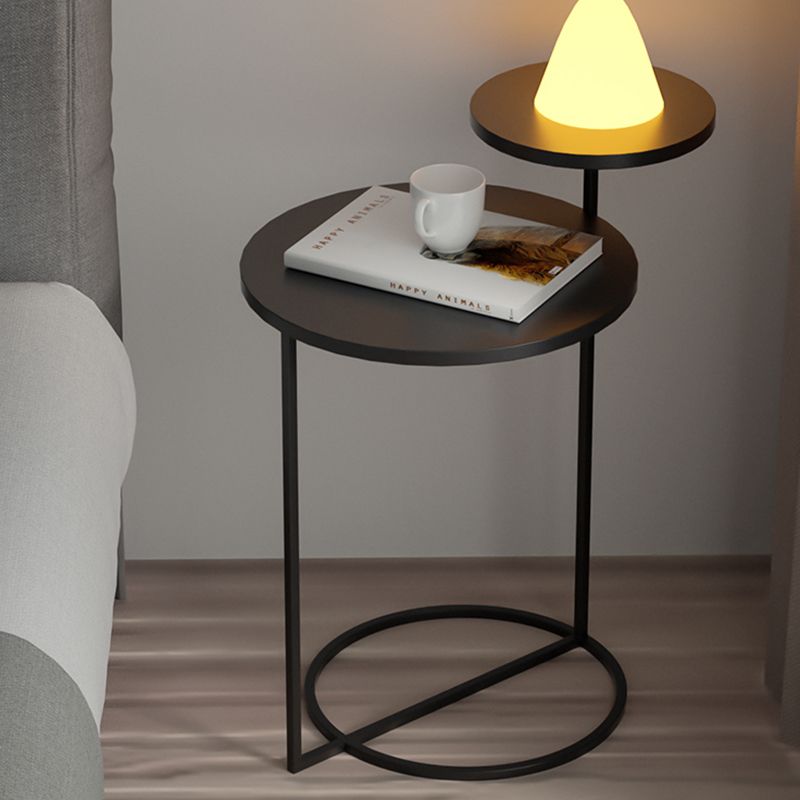 Contemporary Metal Accent Table Nightstand 21.65" Tall Bed Nightstand Clearhalo 'Bedroom Furniture' 'furn' 'furn_night_stand' 'Furniture' 'night_stand' 'Nightstands' 1200x1200_0100b8d3-a7cc-4e9d-96b0-803d04108b73