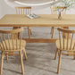 Modern Rectangle Dining Table Solid Wood Dining Table with Trestle Base