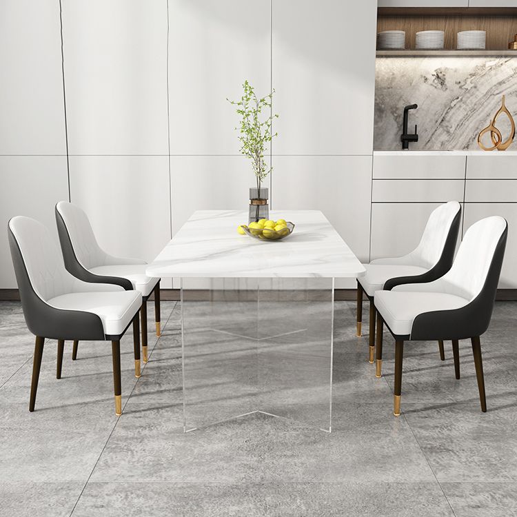 Modern 1/2/5/7 Pieces Dining Set Rectangle Stone Dining Table for Dining Room Clearhalo 'Dining Room Sets' 'Dining Tables & Seating' 'dining_room_set' 'furn' 'furn_dining_room_set' 'Furniture' 'furniture_dining_room_set' 'Kitchen & Dining Furniture' 1200x1200_0103e8ba-bf8c-4607-9112-2ff630242d9f