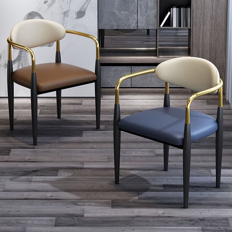 Modern Upholstered Dining Arm Chair Open Back Dining Side Chair Clearhalo 'Dining Chairs' 'Dining Tables & Seating' 'dining_chair' 'furn' 'furn_dining_chair' 'Furniture' 'Kitchen & Dining Furniture' 1200x1200_010765c2-be7b-4304-b04d-ff6a62016754