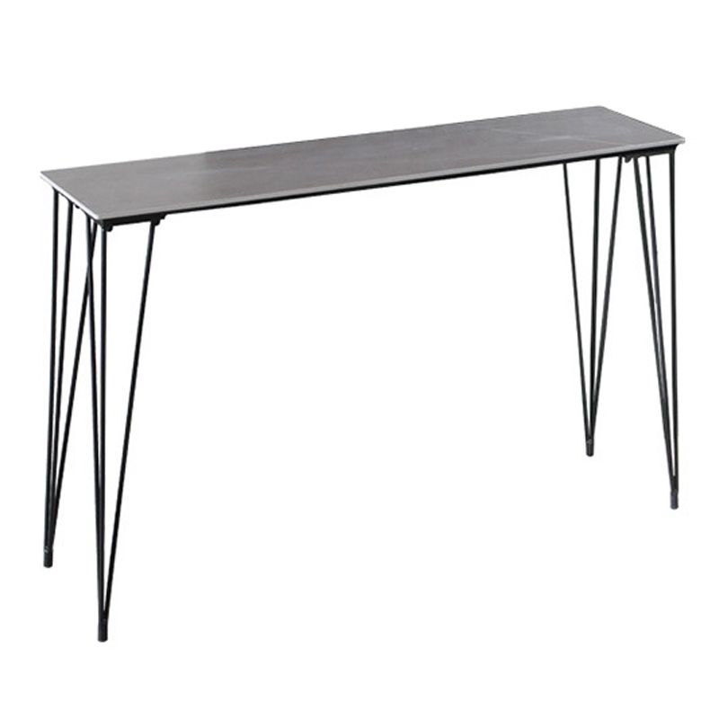 Stone Bar Dining Table Industrial Bar Dining Table with 4 Black Legs Clearhalo 'Bar Furniture' 'Bar Tables' 'bar_tables' 'furn' 'furn_bar_tables' 'Furniture' 'furniture_bar_tables' 'Kitchen & Dining Furniture' 1200x1200_01090c6d-0558-4d2d-a4bb-ef6a262c3091