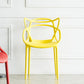 Open Back Dining Arm Chair Modern Indoor-Outdoor Plastic Chair
