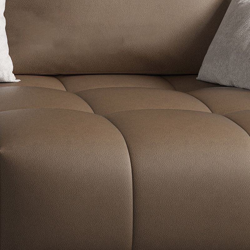 Dark Brown Cushion Back Contemporary Storage Faux Leather Sofa Clearhalo 'furn' 'furn_sectionals' 'Furniture' 'furniture_sectionals' 'Living Room Furniture' 'Sectionals' 1200x1200_010a95a4-52af-436b-baa1-e23f8f292f7d