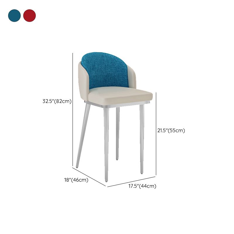Linen Counter Chairs with Metal Frame Glam Indoor Counter Stools
