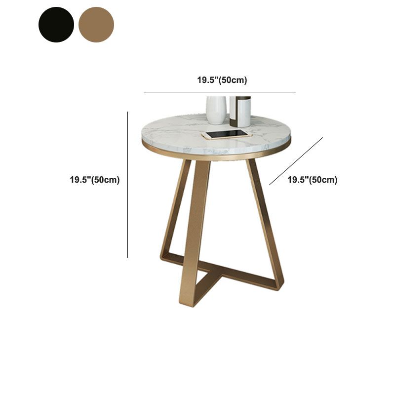 19.69 inch Wide Contemporary Style Side End Table Metal Round Sofa Side Accent Table Clearhalo 'Coffee & Accent Tables' 'End & Side Tables' 'end_side_tables' 'furn' 'furn_end_side_tables' 'Furniture' 'Living Room Furniture' 1200x1200_010b2074-c971-4e50-b847-8da2e5504c72