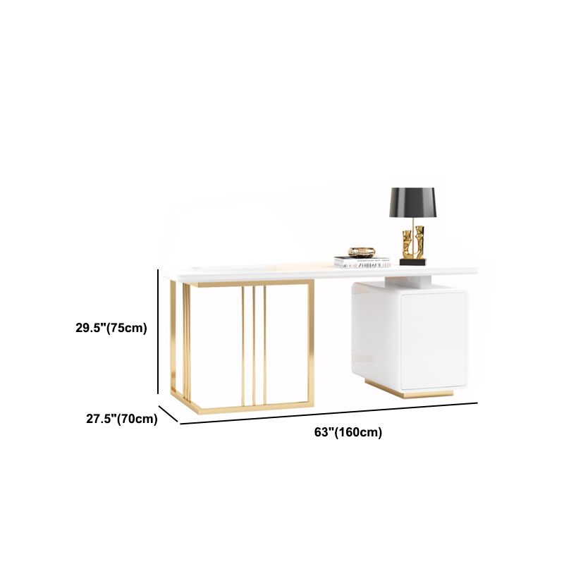 Glamour de piédestal glamour avec classeur bureau de bureau blanc et noir