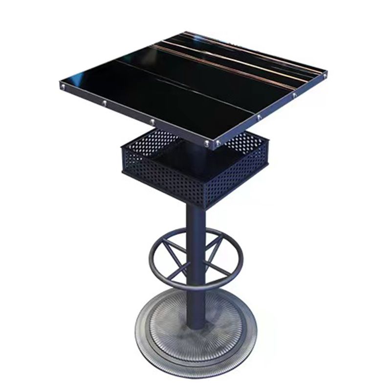 Industrial Style Bistro Bar Table Metal Base Bar Table for Bar Clearhalo 'Bar Furniture' 'Bar Tables' 'bar_tables' 'furn' 'furn_bar_tables' 'Furniture' 'Kitchen & Dining Furniture' 1200x1200_010c7620-fceb-4809-96fe-441ab50e381e