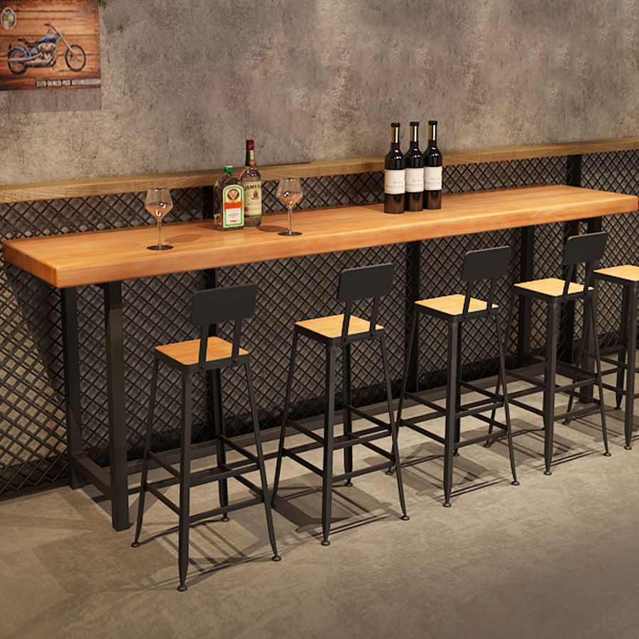 Industrial Style Bar Table Wood Top Counter Table 42-inch Height Table Clearhalo 'Bar Furniture' 'Bar Tables' 'bar_tables' 'furn' 'furn_bar_tables' 'Furniture' 'furniture_bar_tables' 'Kitchen & Dining Furniture' 'kitchen&dining_furn' 'kitchen' 1200x1200_010d45d0-623f-497e-bd6e-fcb89d1692c7