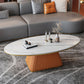 Elliptical Stone Coffee Table Pedestal 1 Single Cocktail Table - 17.72" H Clearhalo 'Coffee & Accent Tables' 'Coffee Tables' 'coffee_tables' 'furn' 'furn_coffee_tables' 'Furniture' 'Living Room Furniture' 1200x1200_010d934b-b491-4a3c-b2b6-259c0d102ebb