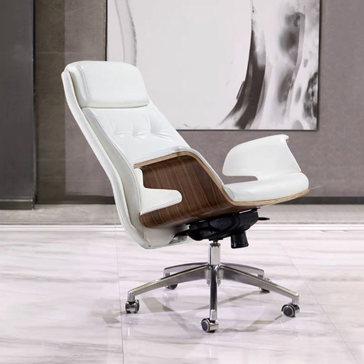 High Back Arm Working Chair Modern Faux Leather Executive Chair Clearhalo 'furn' 'furn_office_chair' 'Furniture' 'Office Chairs' 'Office Furniture' 'office_chair' 1200x1200_010dc2d5-7972-4284-acfb-7794f9c28d58