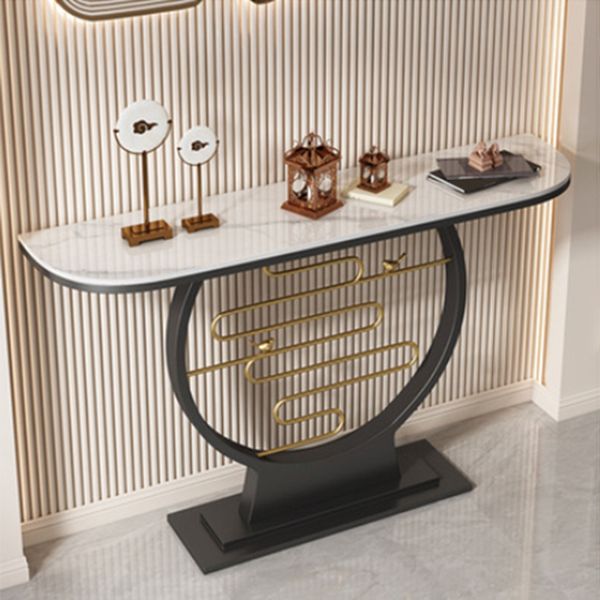 Console moderna di pietra 31,5 "tavolo accento 1-scaffale alto per sala