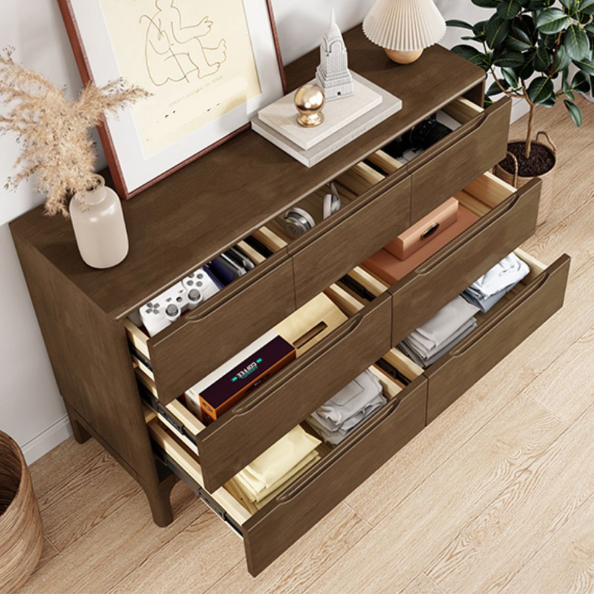 Espresso Solid Wood Accent Chest Mid-Century Modern Storage Cabinet with Drawers Clearhalo 'Cabinets & Chests' 'cabinets_chests' 'furn' 'furn_cabinets_chests' 'Furniture' 'Living Room Furniture' 1200x1200_010ea836-7c16-4f26-a6bd-a164628ba40d