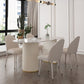 Modern Oval Dining Table Stone and Metal Double Pedestal Dining Table in White Clearhalo 'Dining Tables & Seating' 'Dining Tables' 'dining_table' 'furn' 'furn_dining_table' 'Furniture' 'furniture_dining_table' 'Kitchen & Dining Furniture' 1200x1200_010f0e68-dfa4-4fdf-afd6-971470068acf