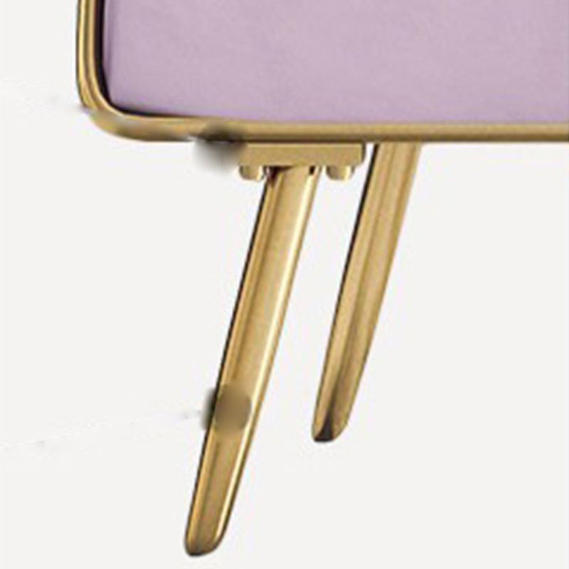 Glam Style Armless Gold Metal Chair with Parsons Chair Pillow