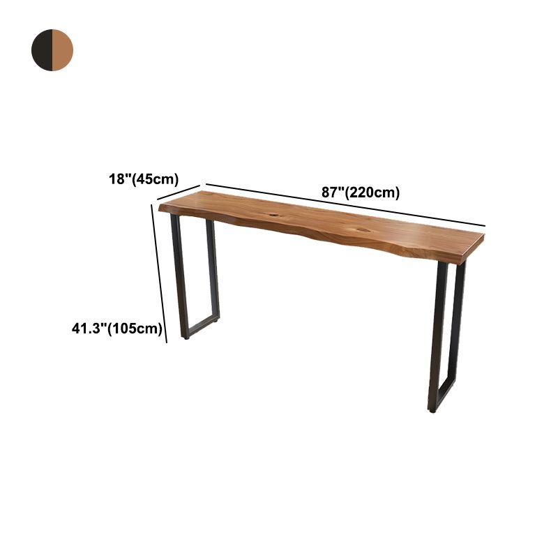 Brown Modern Style Solid Wood and Iron Coffee Shop Bar Table Clearhalo 'Bar Furniture' 'Bar Tables' 'bar_tables' 'furn' 'furn_bar_tables' 'Furniture' 'furniture_bar_tables' 'Kitchen & Dining Furniture' 1200x1200_0110d48a-31b2-4c56-a3c7-2d3ed7c0353c