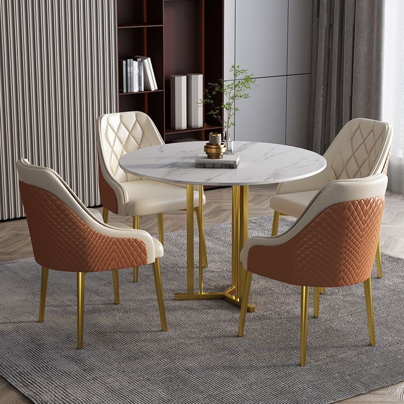 Scandinavisch design lederen eetkamerstoelen stoere achterstoel met achterste arm voor keuken