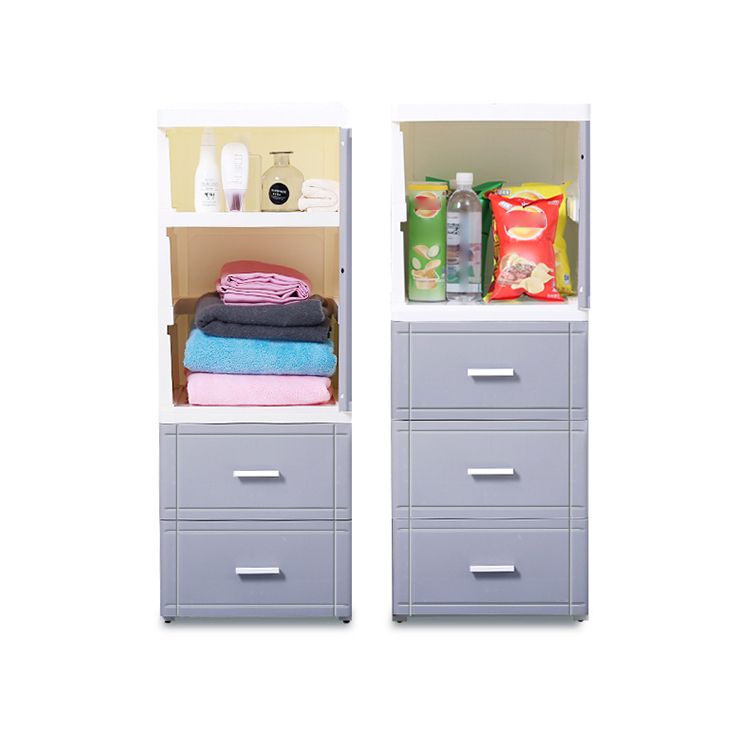 37.4" H 2/3-Drawer Nightstand 1-Door Plastic Night Table in White/Green/Grey Clearhalo 'Bedroom Furniture' 'furn' 'furn_night_stand' 'Furniture' 'night_stand' 'Nightstands' 1200x1200_0111d744-2662-4155-98e9-ef8f14037306