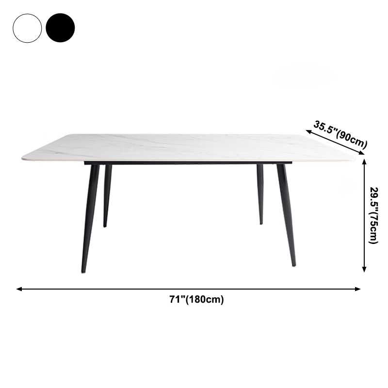Rectangle Two-Color Dining Table Sintered Stone Table Industrial with 4 Legs Clearhalo ' dining_table' 'Dining Tables & Seating' 'Dining Tables' 'furn' 'furn_dining_table' 'Furniture' 'furniture_dining_table' 'Kitchen & Dining Furniture' 'kitchen&dining_furn' 'kitchen' 'kitchen_dining_table' 1200x1200_0111dbe9-cc6d-4f06-a54e-ec00a54699f7