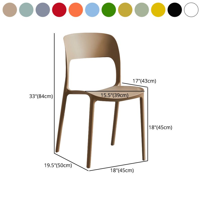Plastic Contemporary Kitchen Chair Open Back Dining Room Side Chair Clearhalo 'Dining Chairs' 'Dining Tables & Seating' 'dining_chair' 'Furniture' 'furniture_dining_chair' 'Kitchen & Dining Furniture' 1200x1200_01121930-36bb-461f-b0da-5aa3de0f7d9b