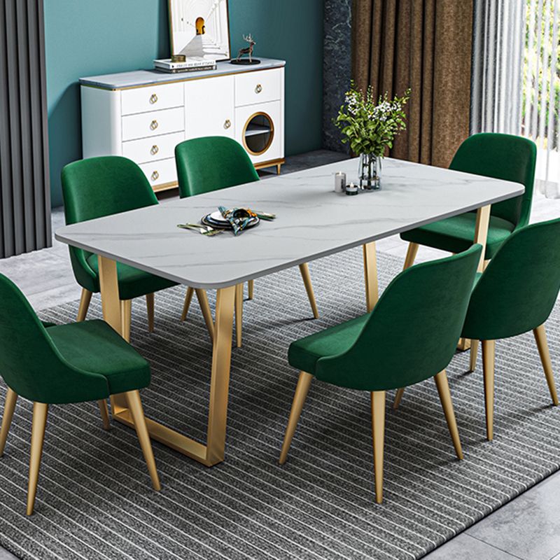 Metal Traditional Luxury Rectangle Table Sintered Stone Table with Sled Clearhalo ' dining_table' 'Dining Tables & Seating' 'Dining Tables' 'furn' 'furn_dining_table' 'Furniture' 'furniture_dining_table' 'Kitchen & Dining Furniture' 'kitchen&dining_furn' 'kitchen' 'kitchen_dining_table' 1200x1200_011234c1-2e5d-4fbb-b5e9-3cfc11ab785b