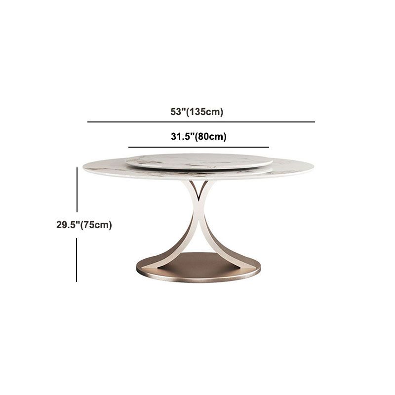 Glam Sintered Stone Dining Table Round Dinner Room Table for Dining Room Clearhalo 'Dining Tables & Seating' 'Dining Tables' 'dining_table' 'furn' 'furn_dining_table' 'Furniture' 'furniture_dining_table' 'Kitchen & Dining Furniture' 'kitchen' 'kitchen_dining_table' 1200x1200_011297de-f413-4695-bb2a-f592026767fe