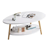 Wood Coffee Table No Distressing Single Coffee Table with Shelf