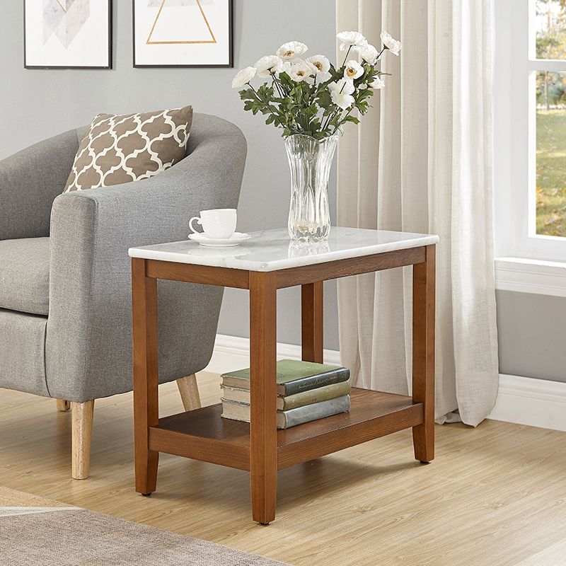 24" Tall Farmhouse Rectangular Wooden Side Table With One Shelf and 4 Wood Legs Clearhalo 'Coffee & Accent Tables' 'End & Side Tables' 'end_side_table' 'end_side_tables' 'furn' 'furn_end_side_tables' 'Furniture' 'furniture_end_side_table' 'Living Room Furniture' 1200x1200_0114ab88-a678-480a-a84f-466e8a79f87c