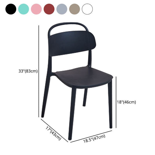 Scandinavian Plastic Chair Stackable Open Back Dining Chair in Matte Finish (Set of 4) Clearhalo ' kitchen&dining_furn' 'Dining Chairs' 'Dining Tables & Seating' 'dining_chair' 'furn' 'furn_dining_chair' 'Furniture' 'furniture_dining_chair' 'Kitchen & Dining Furniture' 'kitchen' 1200x1200_0115239e-d838-4b8c-836f-bceaf9ea582d