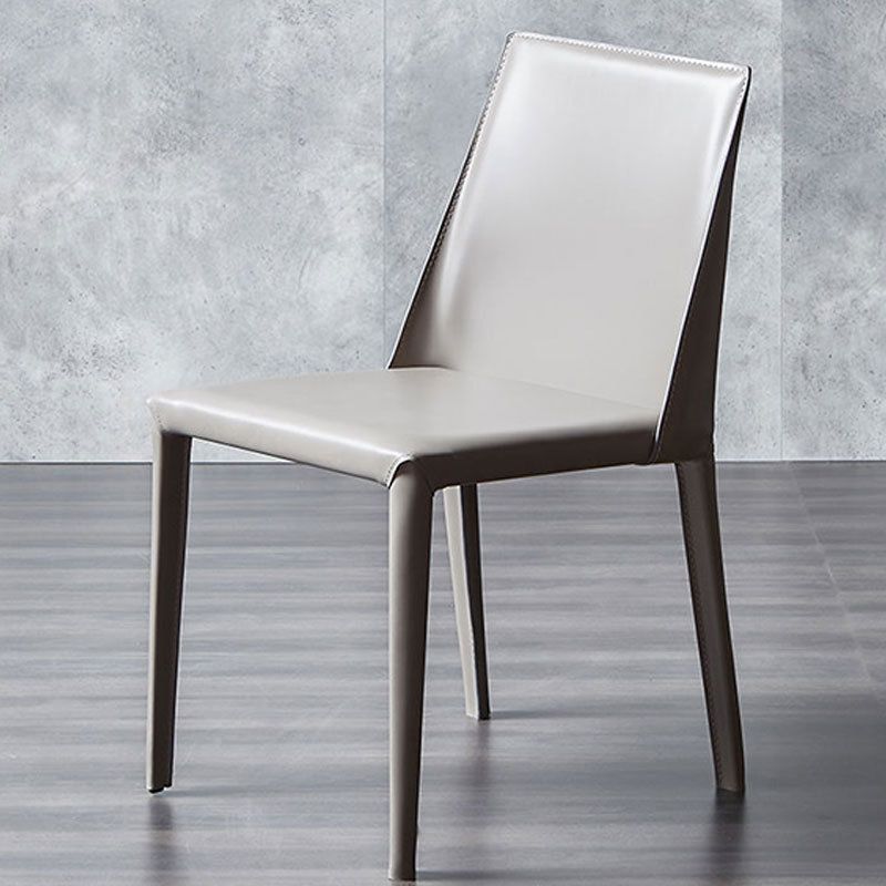 Designer Style Solid Back Chair Home Leather Matte Finish Dining Chair Clearhalo 'Dining Chairs' 'Dining Tables & Seating' 'dining_chair' 'furn' 'furn_dining_chair' 'Furniture' 'Kitchen & Dining Furniture' 1200x1200_011553b6-7af6-4727-b4c9-e5677571d414