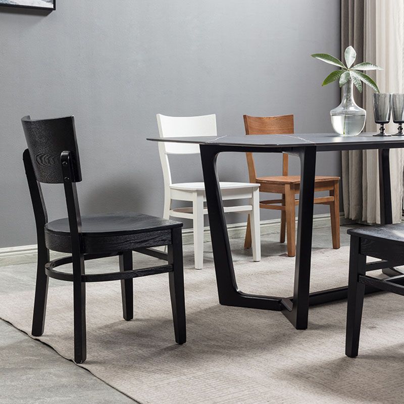 Zeitgenössischer Holz Essstuhl offenen Essnebelmöbeln in mattem Finish offener Rücken