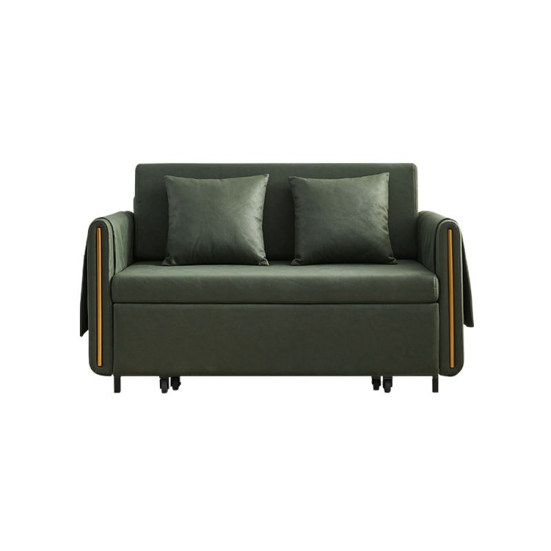 Sofá de brazo cuadrado de cuero de forma falsa con cama con almacenamiento