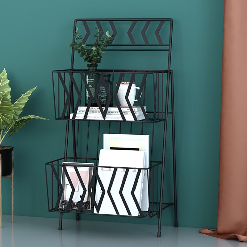 Metal 2 estante estante de libros 13.4 "w estante de libro moderno cerrado vertical