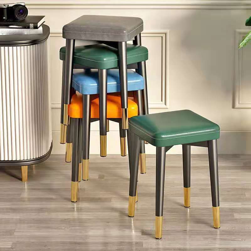 Faux Leather Glam otoman otomano cuadrado puro color desvanecimiento Cubo resistente otomana