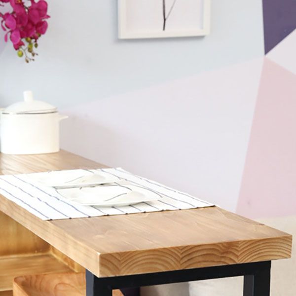 Industrial 1/2/3 Pieces Bar Table Set Rectangle Bar Table with High Wood Stools Clearhalo 'Bar Furniture' 'furn' 'furn_home_bar_bar_sets' 'Furniture' 'Home Bars & Bar Sets' 'home_bar_bar_sets' 'Kitchen & Dining Furniture' 1200x1200_011a0106-202a-4945-89c2-c21d6ae3fa77