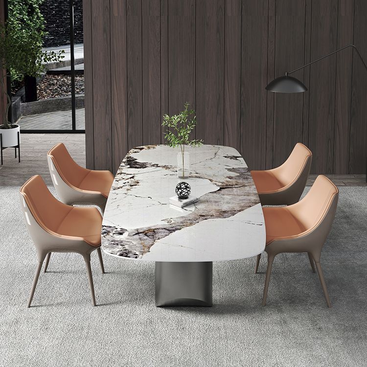 Set da pranzo in pietra sinterizzato moderno rettangolo 1/2/5 pezzi set da pranzo per le aree da pranzo