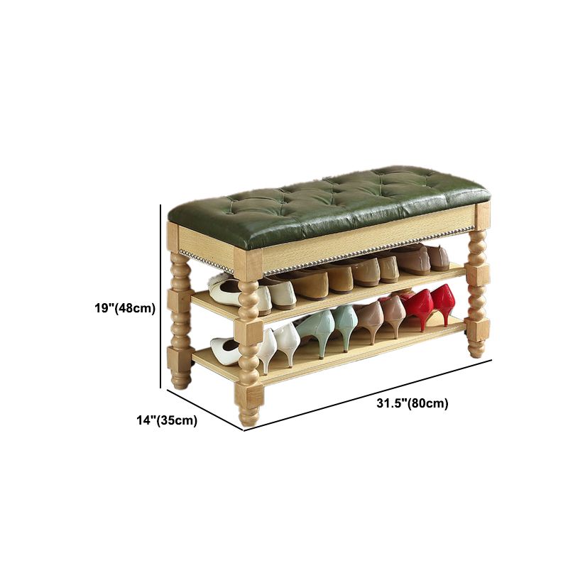 Rectangle 13.8" Wide Seating Bench Cushioned Upholstered Entryway Bench in Rubberwood Clearhalo 'Benches' 'Chairs & Seating' 'furn' 'furn_benches' 'Furniture' 'Living Room Furniture' 1200x1200_011ba04e-bb7b-48e4-9b11-f0394e62d8cd