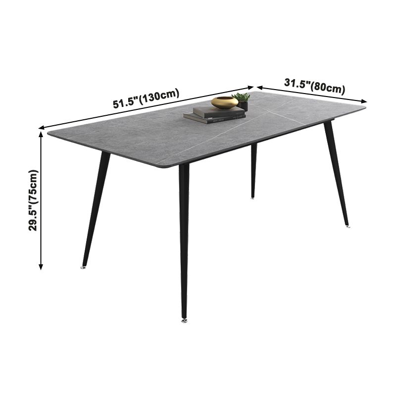 Industrial Gray Sintered Stone Dining Table Rectangle Shape Standard Dining Table for Kitchen Clearhalo ' dining_table' 'Dining Tables & Seating' 'Dining Tables' 'furn' 'furn_dining_table' 'Furniture' 'furniture_dining_table' 'Kitchen & Dining Furniture' 'kitchen&dining_furn' 'kitchen' 'kitchen_dining_table' 1200x1200_011bcefc-b4c4-4a33-94ff-c5b717bd9257