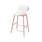 Indoor Round Modern Bar & Counter Stool White Upholstered Low Back Counter Bar Stool