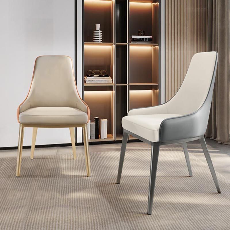 Silla de cuero de imitación tapizada silla de comedor contemporánea