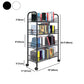 Contemporary Metal Bookshelf with Wheels Open Back Bookcase for Living Room