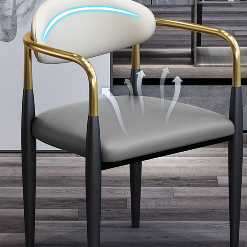 Modern Upholstered Dining Arm Chair Open Back Dining Side Chair Clearhalo 'Dining Chairs' 'Dining Tables & Seating' 'dining_chair' 'furn' 'furn_dining_chair' 'Furniture' 'Kitchen & Dining Furniture' 1200x1200_012886a3-0f25-4769-a68c-3fc513b75b81