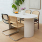 Modern Solid Wood Table for Restaurant Oval Kitchen Table with Double Pedestal Clearhalo 'Dining Tables & Seating' 'Dining Tables' 'dining_table' 'furn' 'furn_dining_table' 'Furniture' 'furniture_dining_table' 'Kitchen & Dining Furniture' 'kitchen' 'kitchen_dining_table' 1200x1200_01298d2d-257a-4ae8-b27f-4b240ed4057b