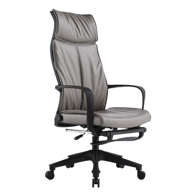 Sedia da ufficio a braccio fisso in fico in pelle posteriori in pelle ruote ergonomiche