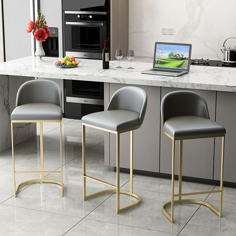 Luxury Leather Counter Stools for Kitchen Low Back Round Stools with Iron Legs Clearhalo 'Bar Furniture' 'Bar Stools' 'bar_stools' 'furn' 'furn_bar_stools' 'furniture_bar_stools' 'Kitchen & Dining Furniture' 'kitchen&dining_furn' 'kitchen' 'kitchen_furn' Furniture' 1200x1200_012b7089-7ea9-49fc-897e-88ed34b27b83