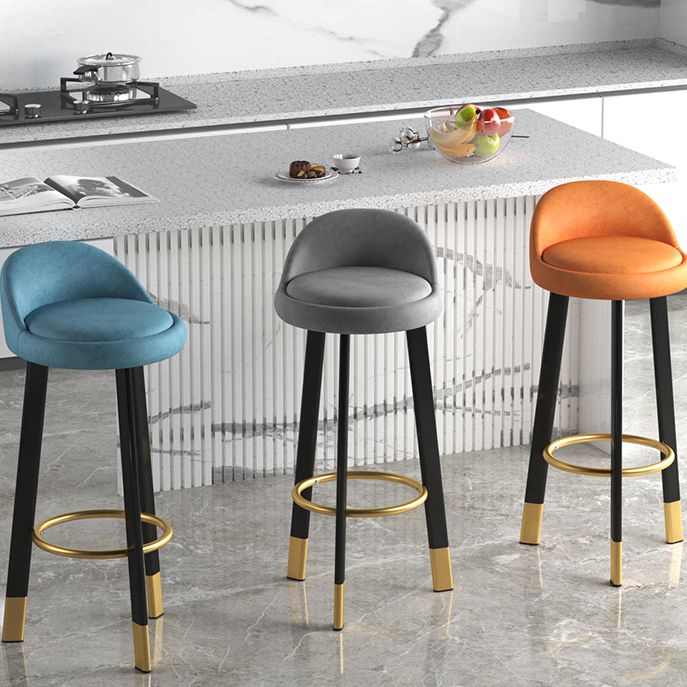 Modern Armless Backrest Counter Stool Steel Single Bar Stool with Cushion and Pedal Clearhalo 'Bar Furniture' 'Bar Stools' 'bar_stools' 'furn' 'furn_bar_stools' 'furniture_bar_stools' 'Kitchen & Dining Furniture' 'kitchen&dining_furn' 'kitchen' 'kitchen_furn' Furniture' 1200x1200_012c3bf0-1f90-40d7-9681-92ada88c1a5f