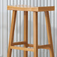 Solid Wood Backless Counter Stool Modern Armless Bar Stool with Wooden Footrest
