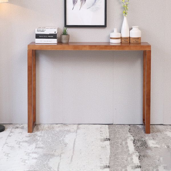 12 inch Wide Accent Table Mid-Century Modern Rectangle Wooden Console Table for Hall