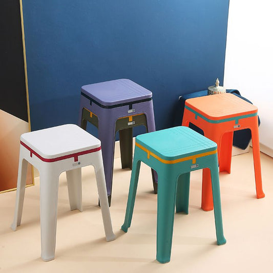 GLAM INDOOR-OUTDOORバックレスダイニングチェアプラスチックスタック可能なサイドチェア