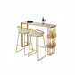 Glam Style 1/3 Pieces Bar Table Set Rectangle Stone Counter Table with Stools for Cafe Clearhalo 'Bar Furniture' 'furn' 'furn_home_bar_bar_sets' 'Furniture' 'Home Bars & Bar Sets' 'home_bar_bar_sets' 'Kitchen & Dining Furniture' 1200x1200_012e9698-86d3-4b75-a659-25315395caef